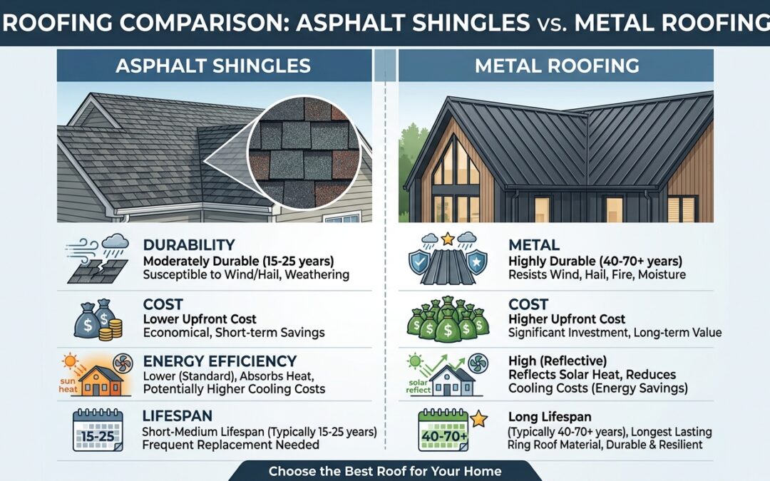Asphalt Shingles vs Metal Roofing: Complete Comparison…