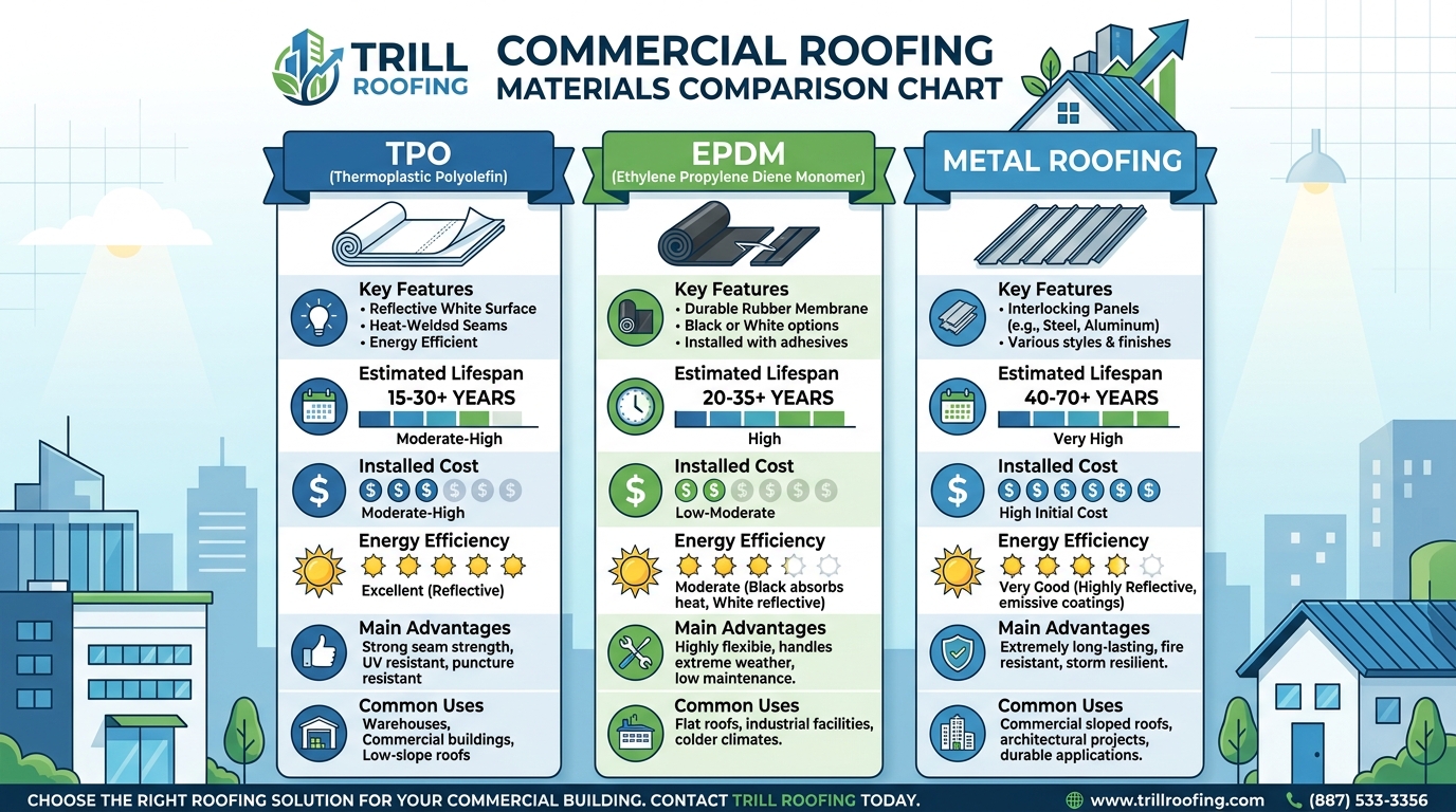 Commercial roofing materials comparison chart